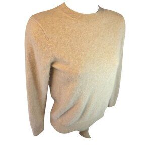 Hilary Radley Classic Cashmere Crew Neck Sweater Women Sz XS Oatmeal Long Sleeve